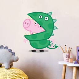 Peppa Pig Wall Sticker - George in Dinosaur Suit Decal Kids Art - thumbnail 1