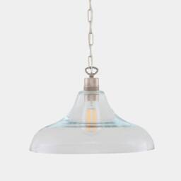 Clifton Railway Clear Glass Pendant 8.25 - thumbnail 2