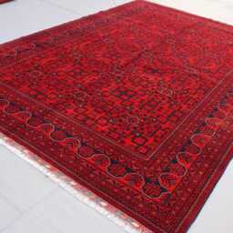 Afghan Rug 7x10 Stunning Turkmen Bukhara Rug, Veg Dyes Red Hand Knotted Wool Khal Muhammadi Tribal Oriental Living Room - thumbnail 2
