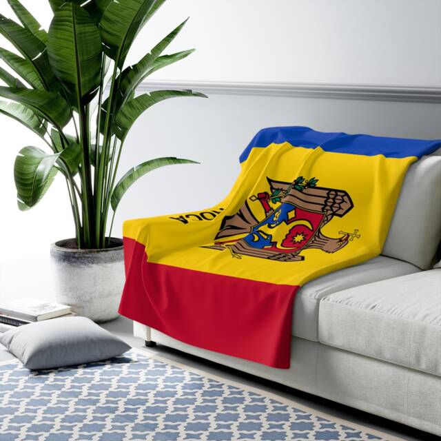 Moldova Fleece Blanket, Flag Of Moldova, Custom Personalized Country Gift - image 1