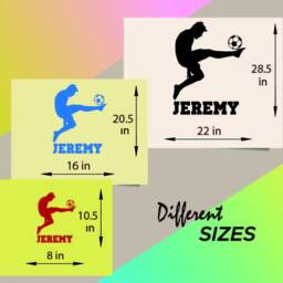 In-Style Decals Wall Vinyl Decal Home Decor Sticker Soccer Player Kicking Ball Custom Name Boy Kids Room Removable Stylish Mural Design 1557 - thumbnail 2