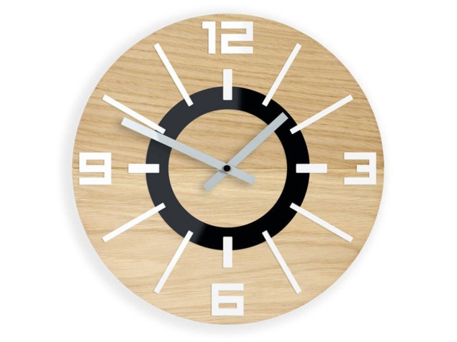 Wood Wall Clock Large Wall Clock Oak White Numbers Unique 100% Natural New Collection - image 1