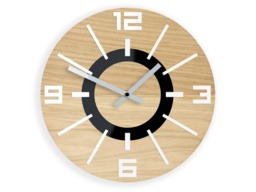 Wood Wall Clock Large Wall Clock Oak White Numbers Unique 100% Natural New Collection