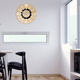 Wood Wall Clock Large Wall Clock Oak White Numbers Unique 100% Natural New Collection - thumbnail 3