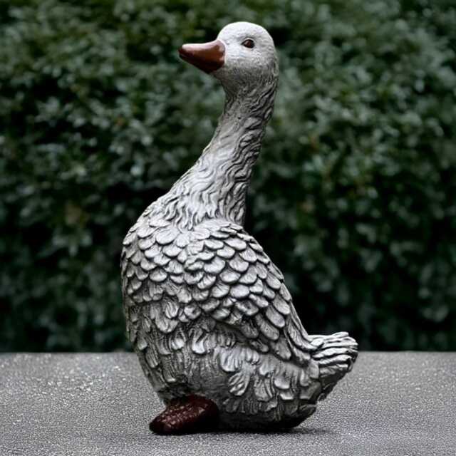 Concrete Duck Figurine Outdoor Goose Statue Stone Bird Sculpture Cement Animal Ornament Lawn Duck Lover Gift Front Door Decoration - image 1