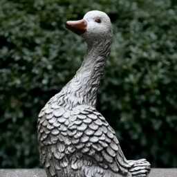 Concrete Duck Figurine Outdoor Goose Statue Stone Bird Sculpture Cement Animal Ornament Lawn Duck Lover Gift Front Door Decoration - thumbnail 4