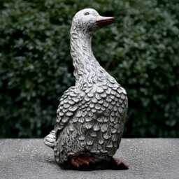 Concrete Duck Figurine Outdoor Goose Statue Stone Bird Sculpture Cement Animal Ornament Lawn Duck Lover Gift Front Door Decoration - thumbnail 3