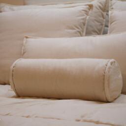 Handmade Neck Roll Pillow - Organic Wool Round Bolster Us Duty Paid - thumbnail 2