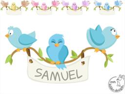 "Wall Sticker ""Baby-Bird Door Sign" - thumbnail 1