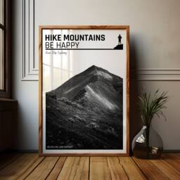 Hike Mountains Be Happy - Helvellyn Print - Lake District Wall Art Hiking Adventure Nature Decor - thumbnail 2