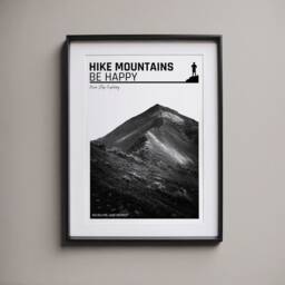 Hike Mountains Be Happy - Helvellyn Print - Lake District Wall Art Hiking Adventure Nature Decor - thumbnail 3