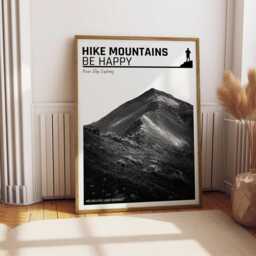 Hike Mountains Be Happy - Helvellyn Print - Lake District Wall Art Hiking Adventure Nature Decor - thumbnail 1