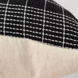 Chiangmai Cotton Pillow, Black/ White Check Pillow Cover - thumbnail 3