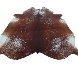 Natural Cowhide Rug, Brown & White Speckled Rug For Upholstery, Western Decor Floor Area Real Hair On Hide - thumbnail 2