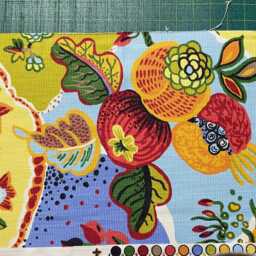 Last One -12x24-P Kaufmann - Decorative Pillow CoverRed-Mustard Yellow-Green-Blue Tan & Cream Throw/Lumbar - thumbnail 2