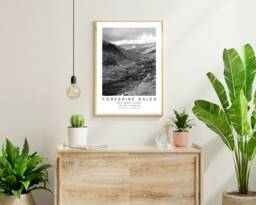 Yorkshire Dales National Park Print Black & White UK Wall Art - thumbnail 1