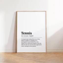 Tennis Poster Set - Of 3 Prints - Gift Watercolor Presents Boys & Girls Bedroom Wall Art Definition Decor - thumbnail 3