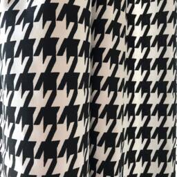 Black Houndstooth Fabric Curtains Custom Designer Pair - thumbnail 2