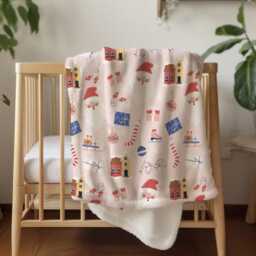 Christmas - Jolly Pink, Sherpa Fleece Blanket, Decor, Kids Bedding, Blankets, Children's Room, Festive Blanket - thumbnail 2