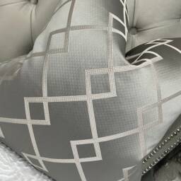 Iliv Dolce Zinc Fabric Luxurious Geometric Cushion Cover Grey Silver Pillow Throw Textured Designer High Quality Handmade in UK - thumbnail 2