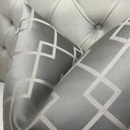 Iliv Dolce Zinc Fabric Luxurious Geometric Cushion Cover Grey Silver Pillow Throw Textured Designer High Quality Handmade in UK - thumbnail 4