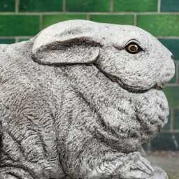 Stone Bunny Figurine Concrete Rabbit Sculpture Cement Animal Statue Outdoor Wildlife Decoration Rabbit Lover Gift Yard Art Front Door Decor - thumbnail 3