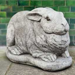 Stone Bunny Figurine Concrete Rabbit Sculpture Cement Animal Statue Outdoor Wildlife Decoration Rabbit Lover Gift Yard Art Front Door Decor - thumbnail 4
