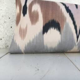 Silk Ikat Pillow Cover 10x24, Handwoven Decorative Cushion - thumbnail 3