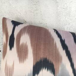 Silk Ikat Pillow Cover 10x24, Handwoven Decorative Cushion - thumbnail 2