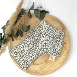 Spelt Pillow With Leopard Print & Matcha, Chambered 3 Chambers Filled Organic Spelt, Made Of Cotton, Heat - thumbnail 1