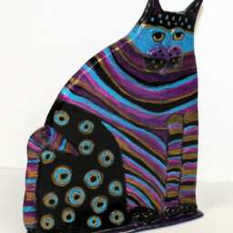 Whimsical Ceramic Flat Cat Standing Sculpture - thumbnail 2