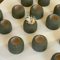 Seconds Sale Deep Green Ceramic Match Striker With Matches - thumbnail 2