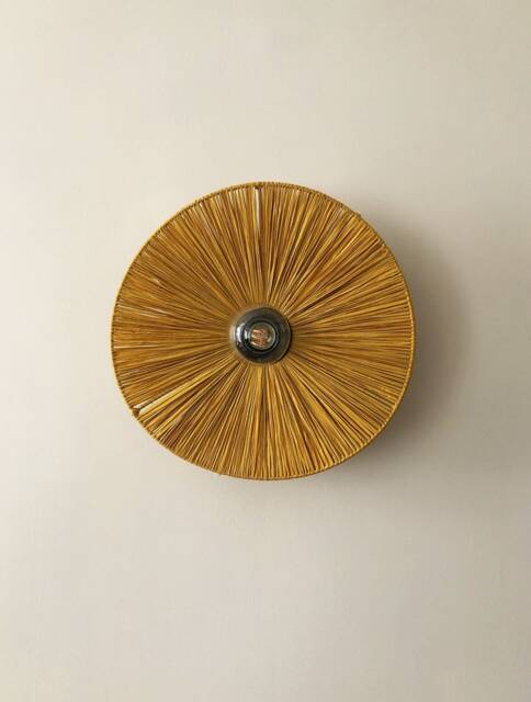 Fixed Wall Light With Roof & Ring in Charcoal Gray Finish - Brass On Request Fiore Safran French Manufacture - image 1