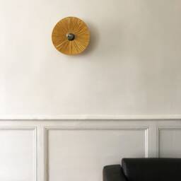 Fixed Wall Light With Roof & Ring in Charcoal Gray Finish - Brass On Request Fiore Safran French Manufacture - thumbnail 2