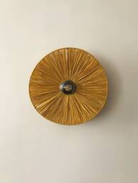 Fixed Wall Light With Roof & Ring in Charcoal Gray Finish - Brass On Request Fiore Safran French Manufacture - thumbnail 1