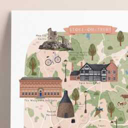 Stoke Map, Illustrated Map Of Stoke, Poster, Print, Art, Illustration, Gift, Stoke-On-Trent, Staffordshire Uni - thumbnail 3