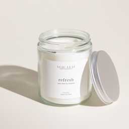 Yuzu & White Tea Scented Candle - Coconut Wax, Bergamot - 7Oz - thumbnail 1