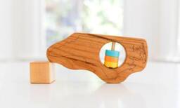 North Carolina State Rattle Modern Wooden Baby Toy
