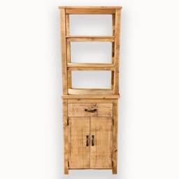 Rustic Solid Wood Tall Boy - Bathroom Cabinet