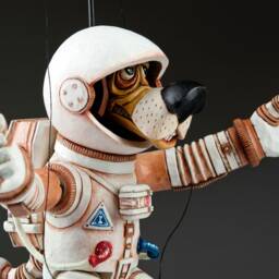 Dreamy Dogstronaut - Hand-Carved Wooden Marionette Puppet From Zoo Sapiens Collection - thumbnail 3
