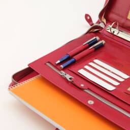 Laptop Document Bag, Conference Folder, Leather Clipboard, Holder Red, Leather Business Compendium A4 - thumbnail 2