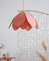 Double Flower Pendant Light - Terracotta - thumbnail 1