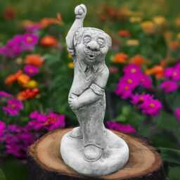 Concrete Cricket Player Statue Outdoor Garden Figurine Man With Ball Sculpture Yard Decoration Front Door Ornament Gift For Him - thumbnail 1