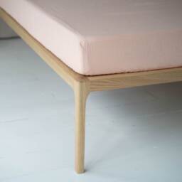 Pale Peach Linen Fitted Sheet, Deep Pocket, Custom Size