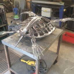 Archelon Ischyrus Handmade Welded Sculpture - Prehistoric Sea Turtle - thumbnail 4