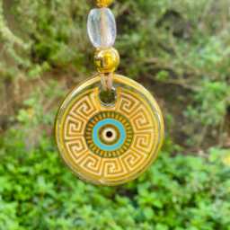 Handmade Gold Evil Eye Wall Hanging Turkish Protection Charm - thumbnail 4
