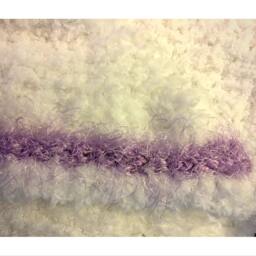 Hooded Terry Baby Blanket White With Lavender Trim - thumbnail 3