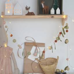 Merino Wool Leaf Garland & Felt Balls For Christmas Decoration - thumbnail 2