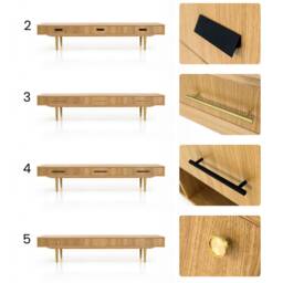 Mid-Century Sideboard, Dresser, Commode, Credenza Made Of Oak Vaneer - Livlo D-L01 - thumbnail 3
