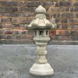 Lunar Pagoda Statue Concrete Garden Lantern Figurine Zen Outdoor Sculpture Japanese Style Ornament Handmade Cement Decor Lovers Gift - thumbnail 1